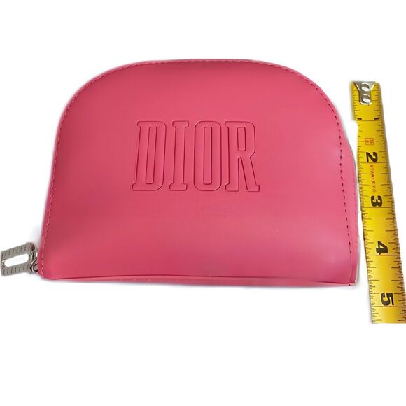 DIOR Makeup Pouch Cosmetic Bag (PINK CORAL) Size: 7"L x 5"H - Picture 5 of 13
